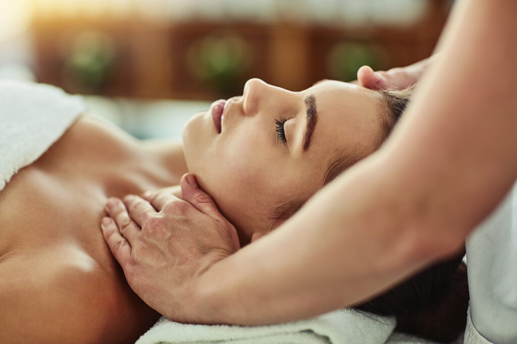 Lymphatic drainage massage.